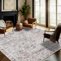 Washable Area Rug 8ft x 10ft Retro Boho - Machine Washable, Non-Slip