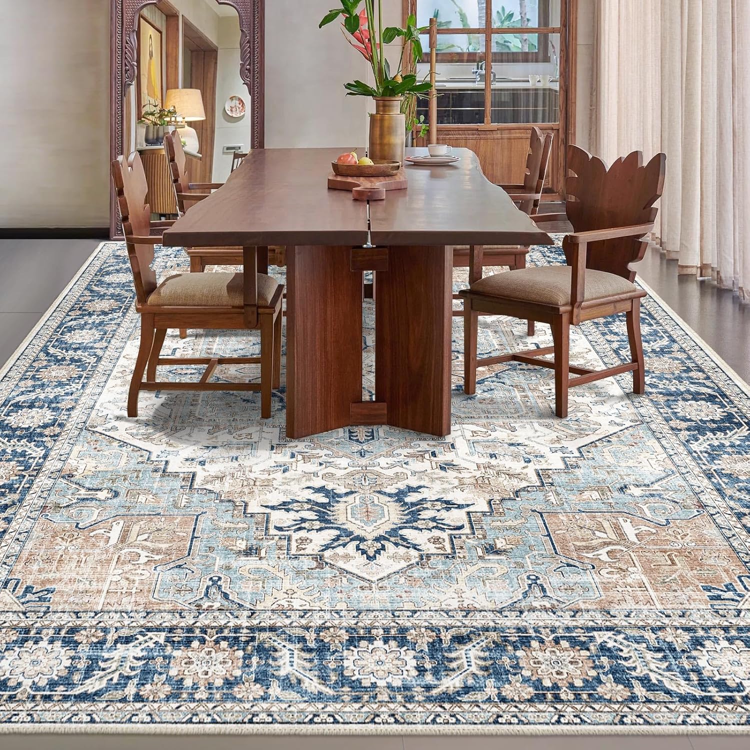 9x12 Area Rugs with Non Slip Backing for Living Room Decor