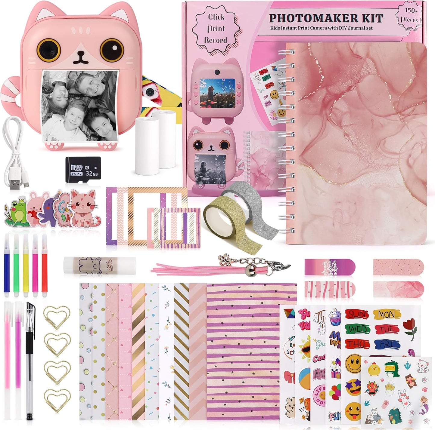Photomaker Kit - Instant Print Camera for Kids & DIY Journal Fun