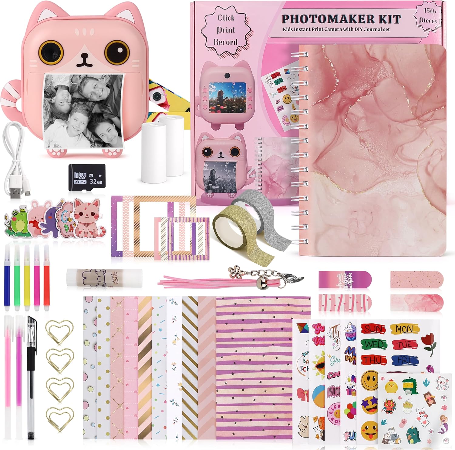 Photomaker Kit - Instant Print Camera for Kids & DIY Journal Fun