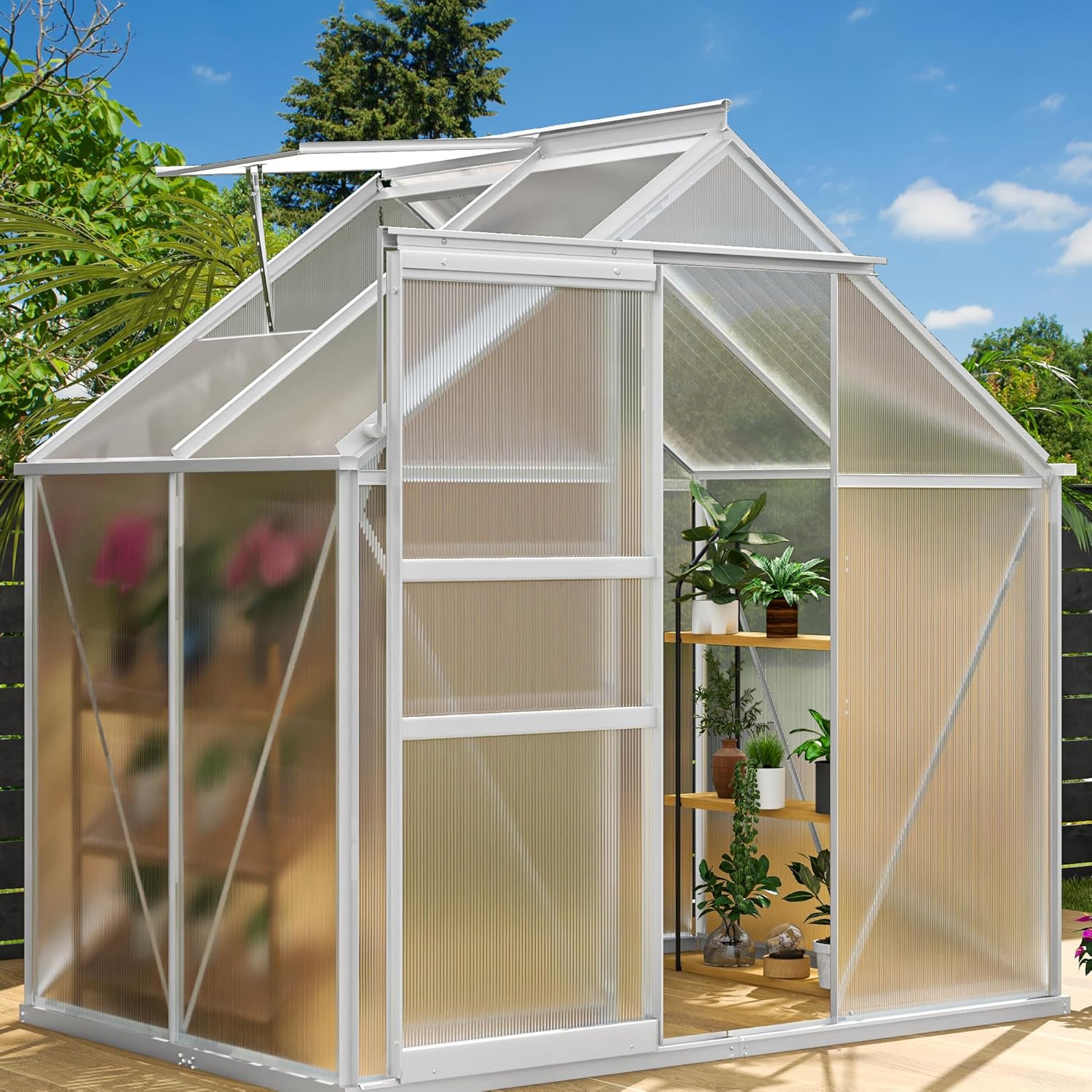 YITAHOME 4x6FT Heavy Duty Polycarbonate Greenhouse for Gardens