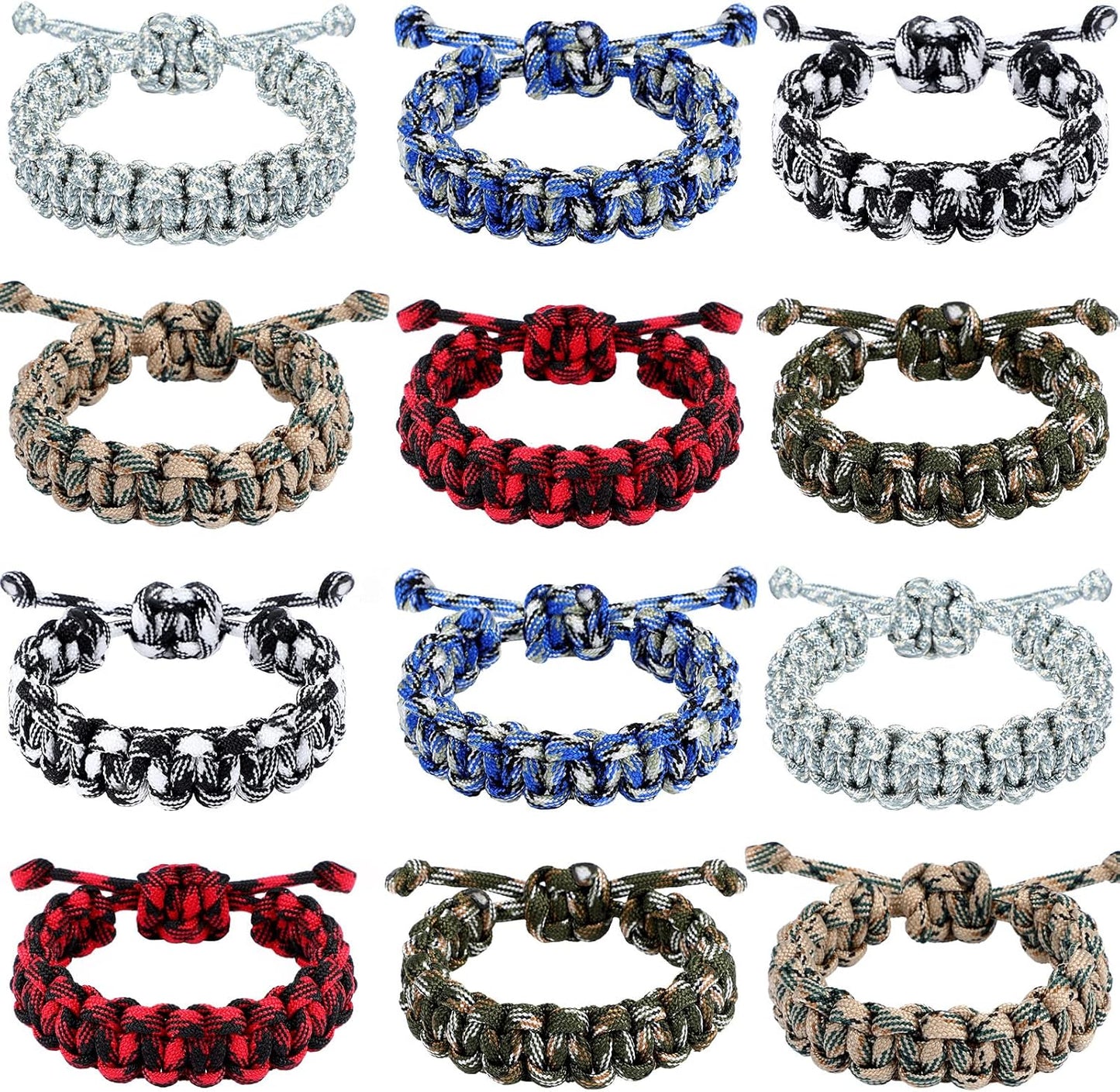 Adjustable Paracord Bracelets Set - Survival Gear for Men