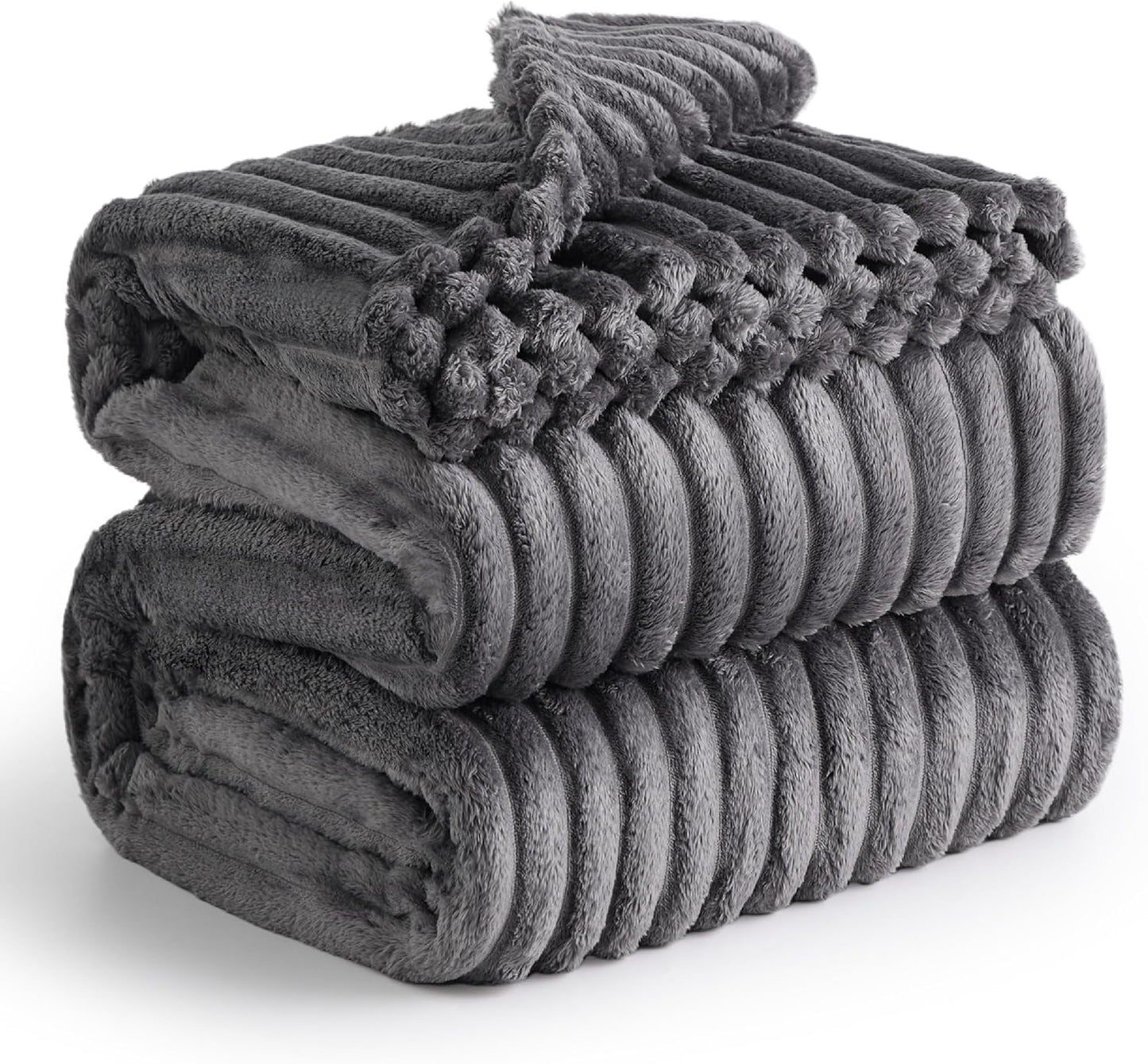 Bedsure GentleSoft Grey Fleece King Blanket for Ultimate Comfort