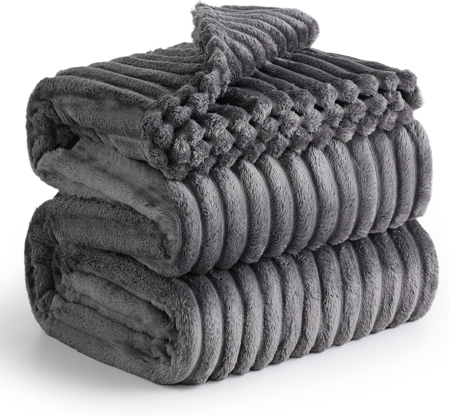 Bedsure GentleSoft Grey Fleece King Blanket for Ultimate Comfort