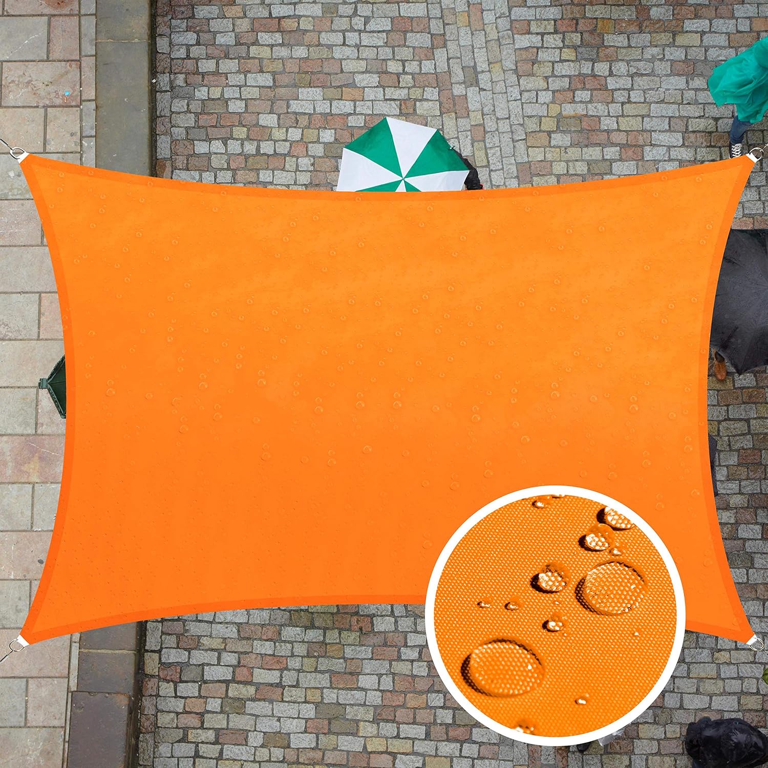 Custom Size Orange Waterproof Sun Shade Sail for Outdoor Use