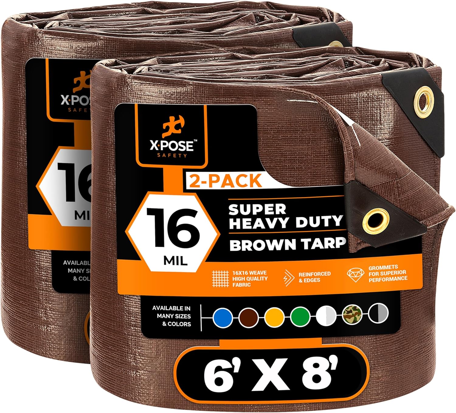 Xpose Safety Super Heavy-Duty 6ft x 8ft Brown Poly Tarp Review