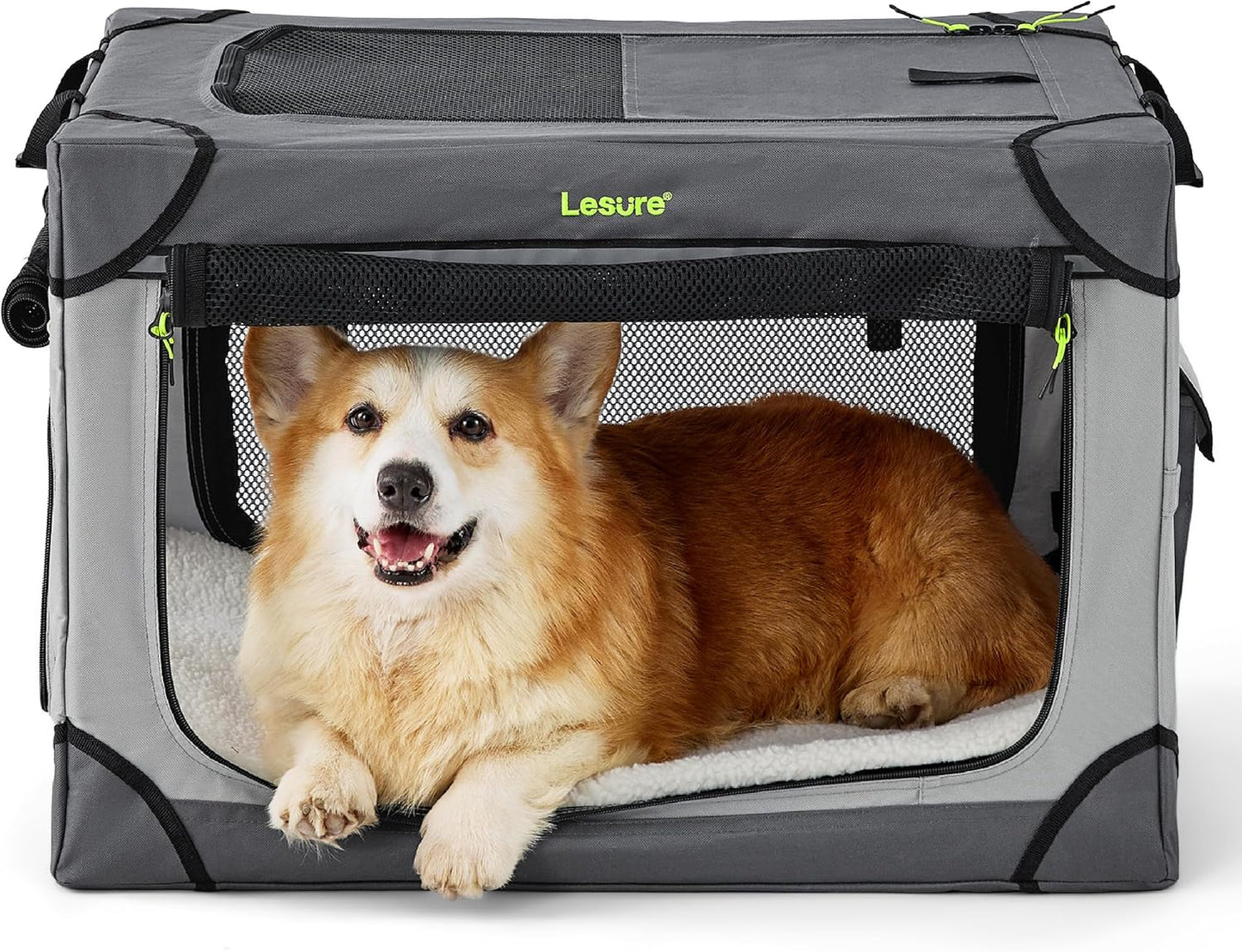 Lesure Soft Collapsible Dog Crate for Small Dogs - 26 Inch