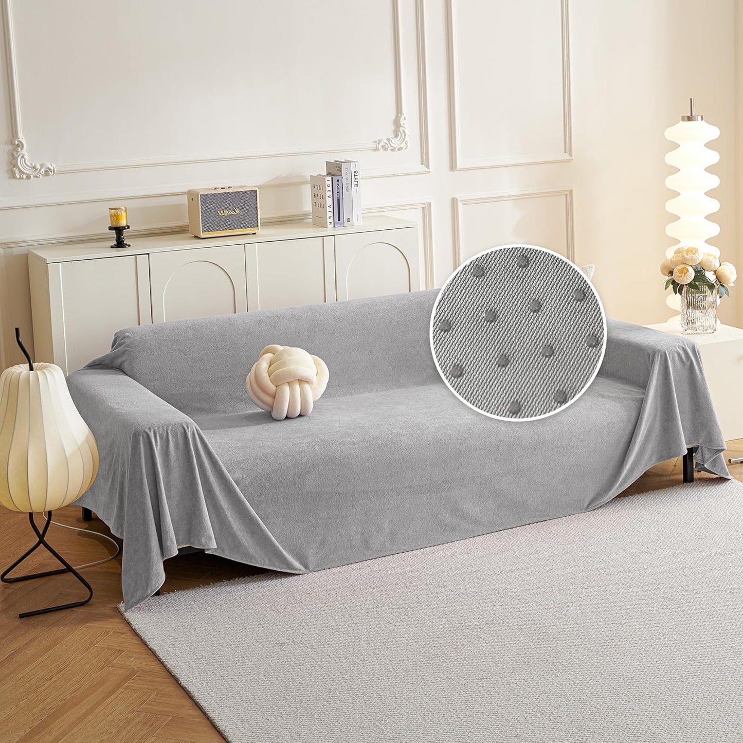 MYSKY HOME Couch Cover for 3 Cushion Sofa, Pet Protector