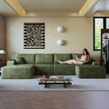 108 in Sectional Couch Green Left Facing Chaise - Modular L-Shape Sofa