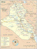 Palmetto Posters 24x31 Laminated Poster - Large Detailed Map of Iraq