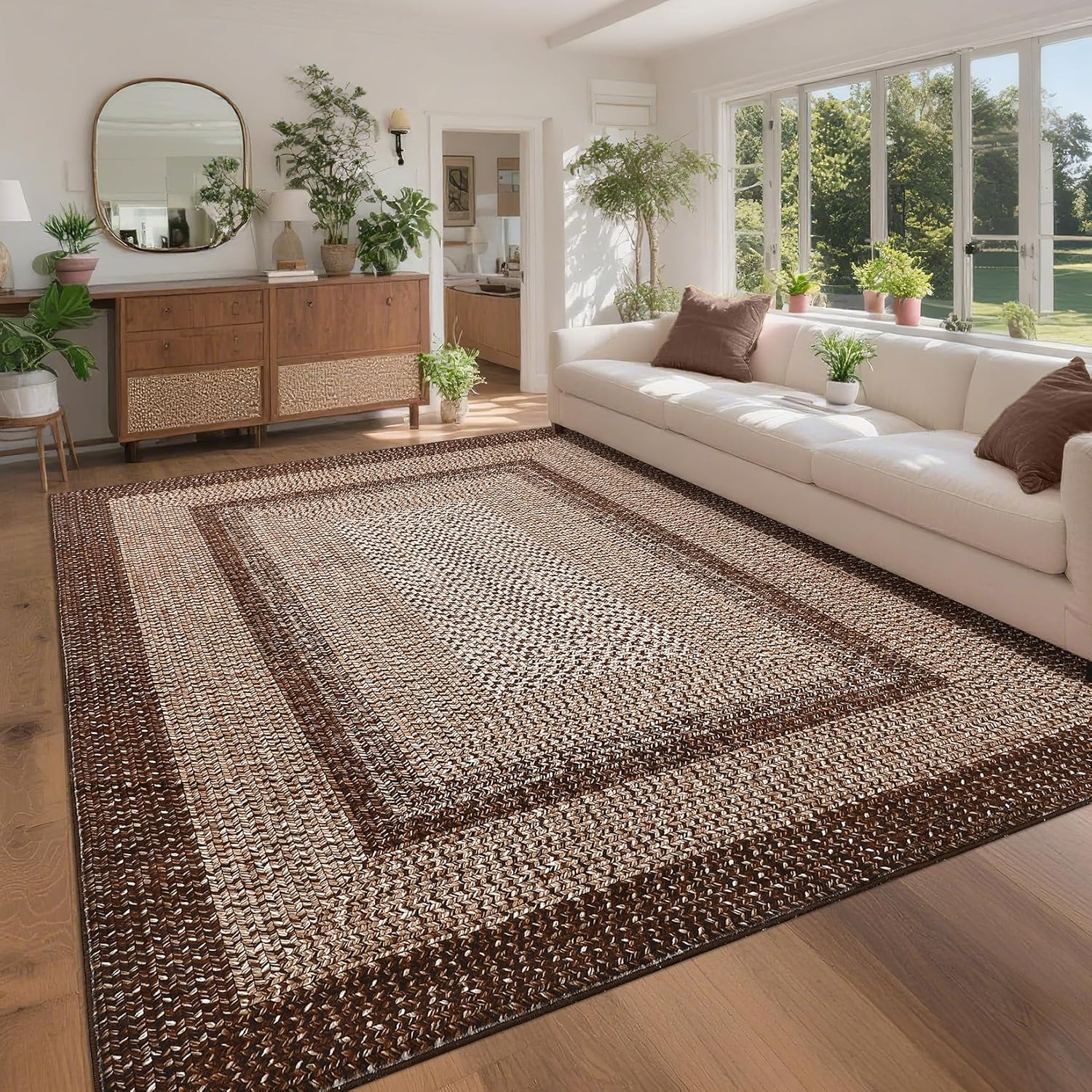 Washable Area Rug 9x12 for Living Room and Bedroom Decor