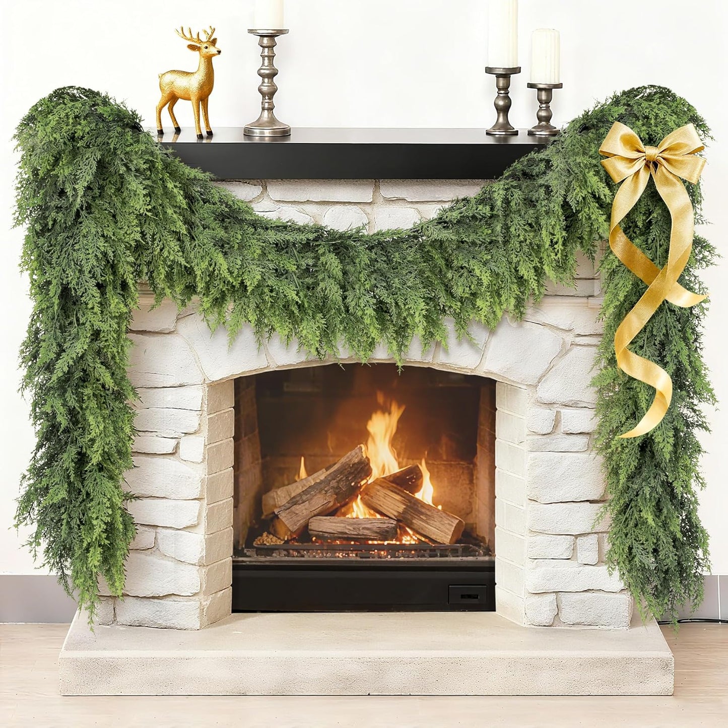 Real Touch Cedar Garland for Christmas Decorations - 6 ft Lush