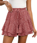 Chiffon Skorts for Women Summer Casual Ruffle Mini Skirts