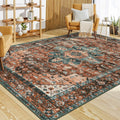Moynesa Ultra-Thin Vintage Area Rug 6x9 - Low-Pile Washable Mat