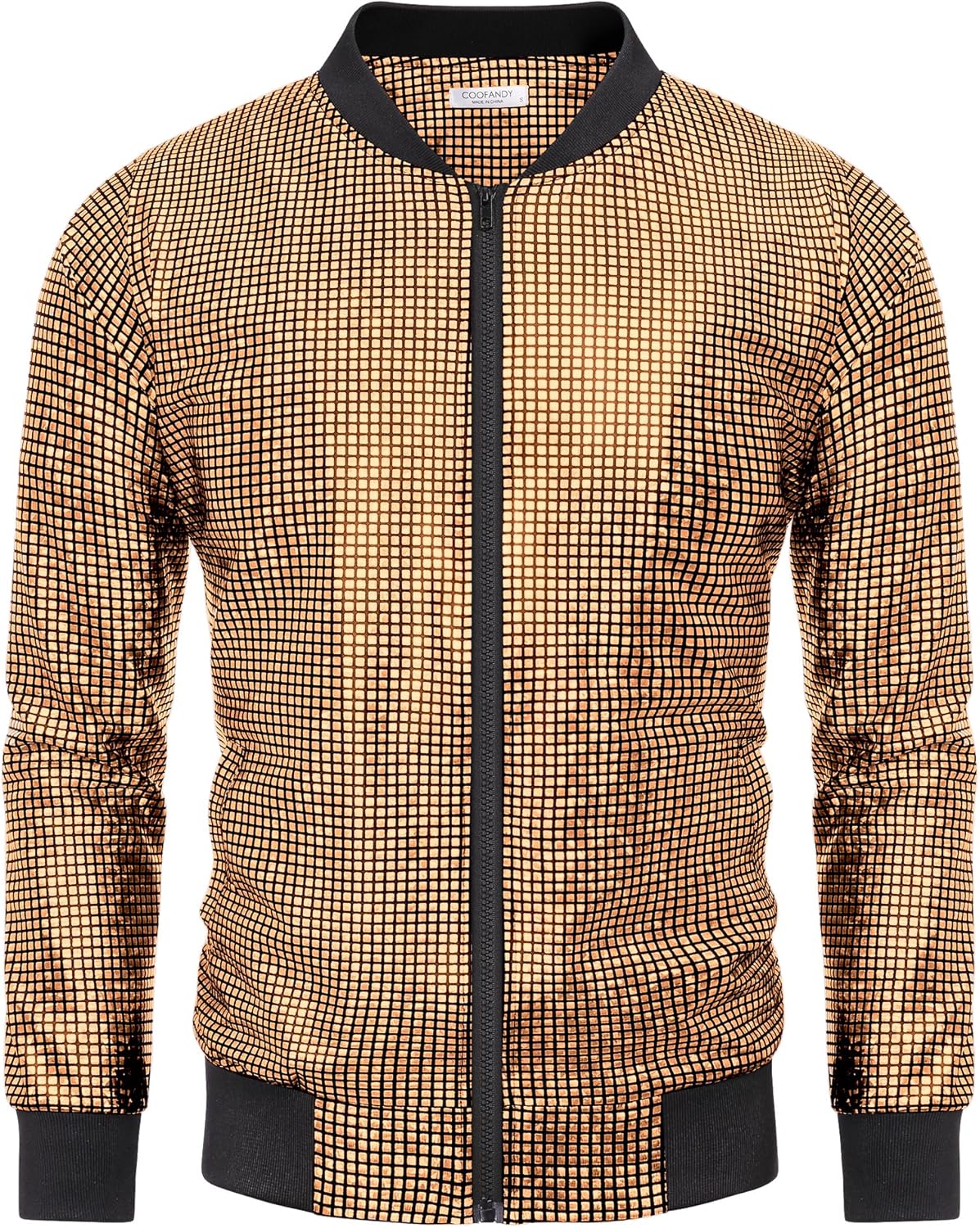 COOFANDY Men's Metallic Jacket for Disco and Party Style