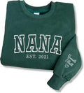 Custom Nana Embroidered Sweatshirt with Names on Sleeve - Cozy Gift