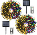 Solar Christmas String Lights 2 Pack Color Changing - Outdoor LEDs