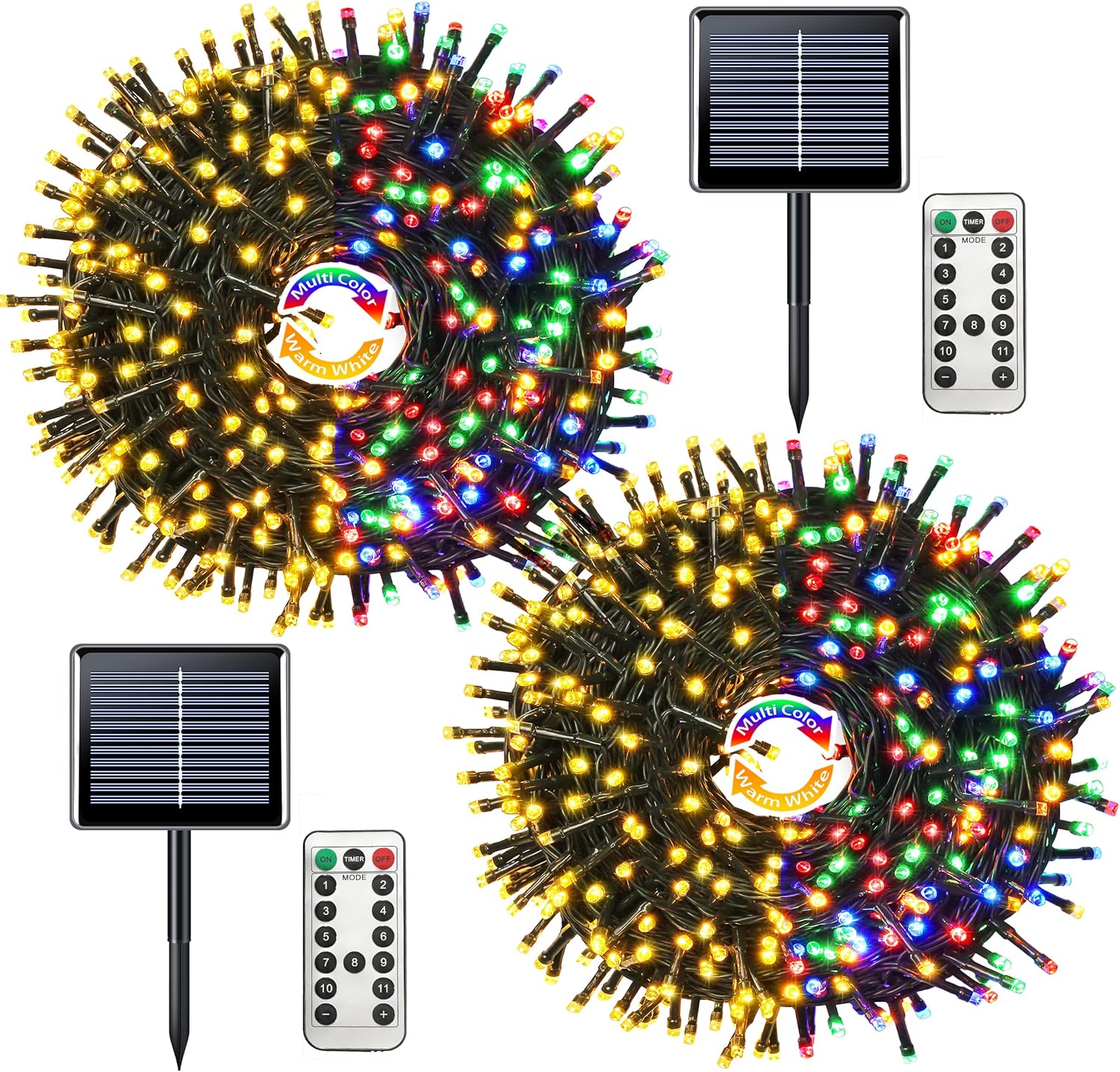 Color Changing Solar Christmas Lights for Outdoor Decor