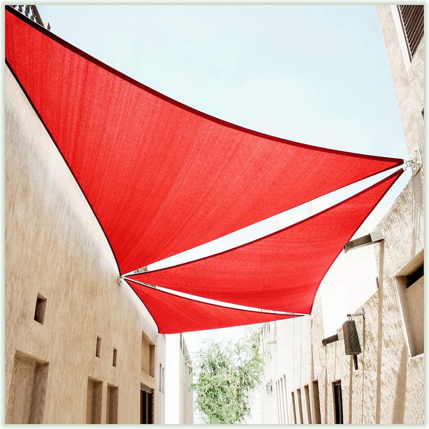 ColourTree 18ft Red Triangle Sun Shade Sail Canopy for Outdoor Use