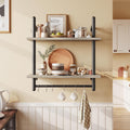 Bestier Floating Shelves 24in 2-Tier Wall Shelf - Space-Saving Ladder