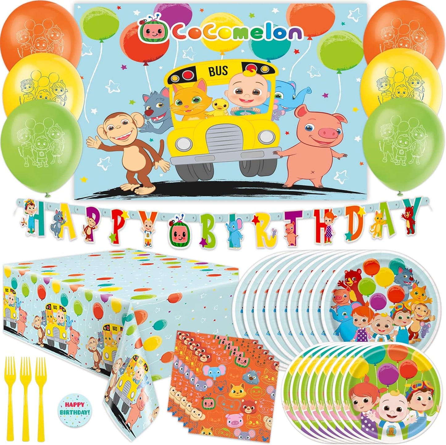 CoComelon Party Supplies for Fun Birthday Celebrations