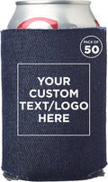 Custom Collapsible Beer Can Coolers 3mm Set of 50 - Jean color
