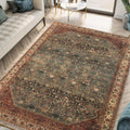 Machine Washable 9ft 7in x 14ft Vintage Area Rug - Low Pile, Non-Slip