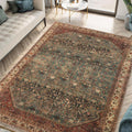 8x10 Rug Machine Washable Area Rug - Vintage Low Pile Non-Slip