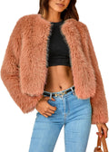 PRETTYGARDEN Women's Cropped Faux Fur Jacket - Cozy Statement Piece