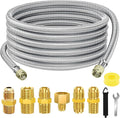 24 FT Propane Hose Extension - High Pressure Braided Gas Line Hose