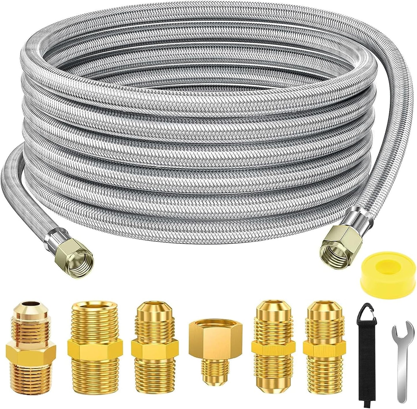 24 FT Propane Hose Extension for BBQ Grill and Fire Pit Use
