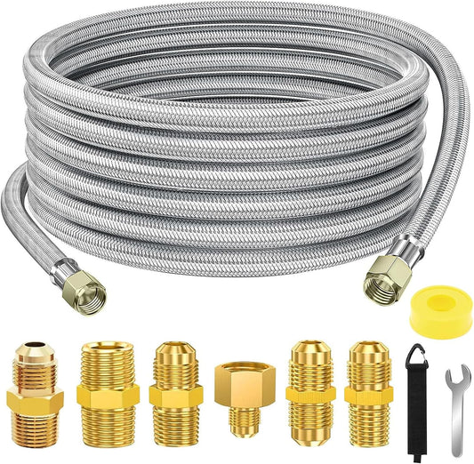 24 FT Propane Hose Extension for BBQ Grill and Fire Pit Use