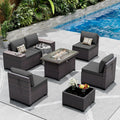 ASJMR Outdoor Patio Furniture Set with Fire Pit Table