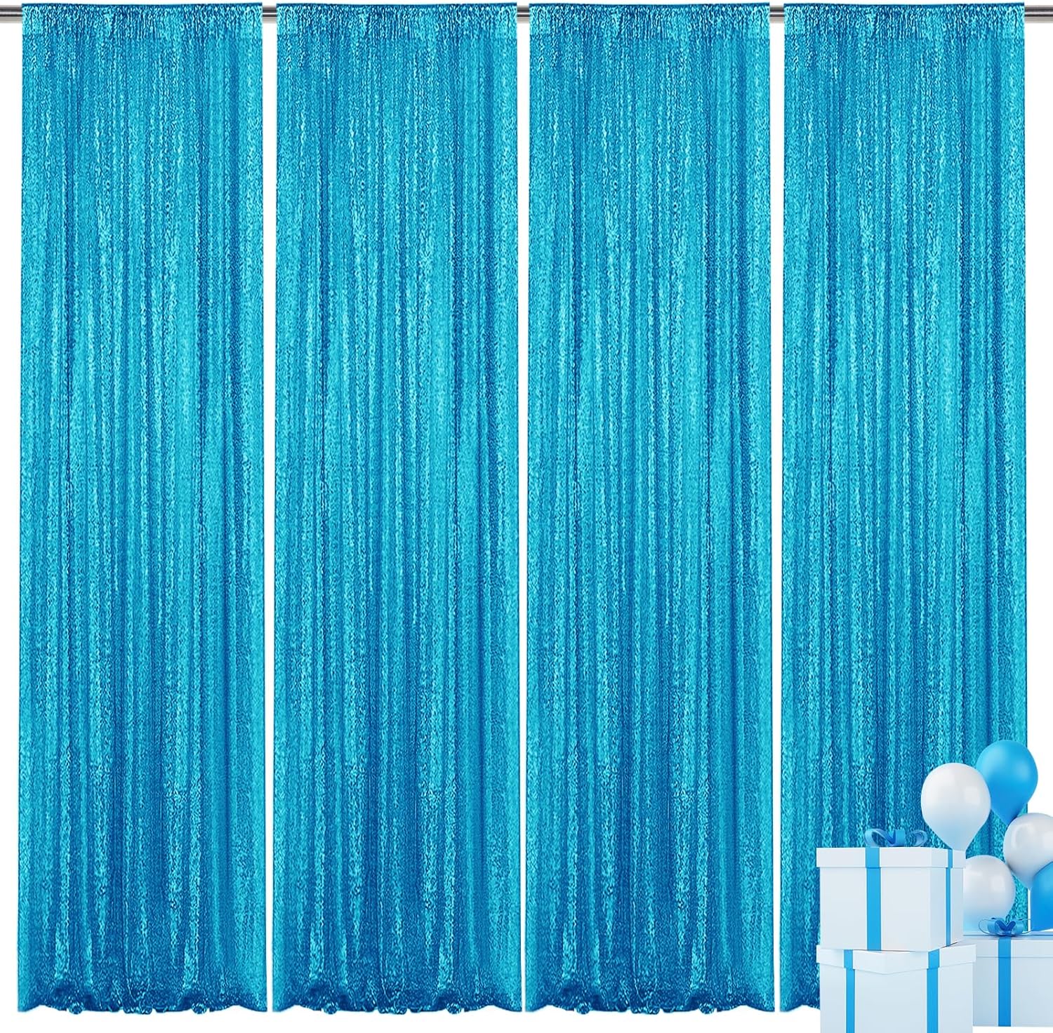 Turquoise Sequin Backdrop Curtain for Stunning Event Decor