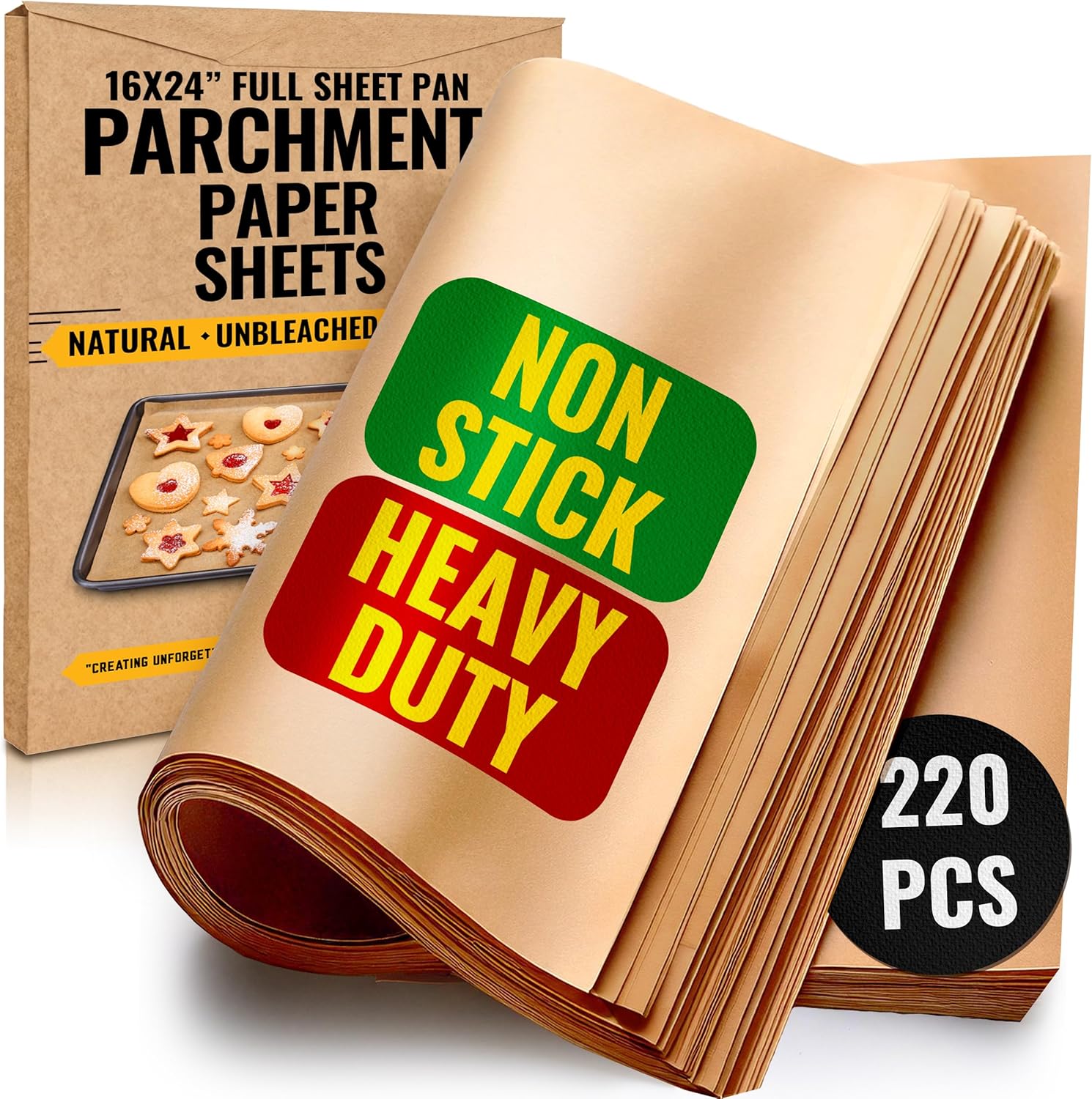 Bakers Signature 220 Sheets Full Sheet Pan Parchment Paper