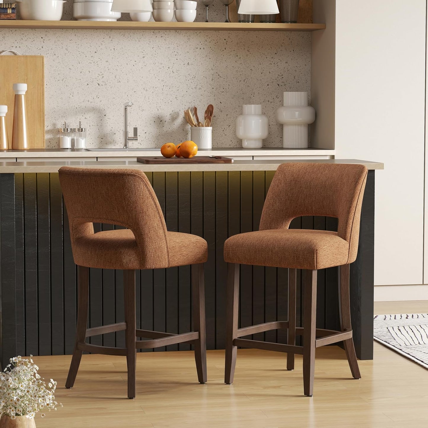 VKNOW Bar Stools Set of 2 for Kitchen Island Dining Room
