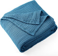 100% Cotton Muslin Throw Blanket 70in x 80in - Lightweight Breathable
