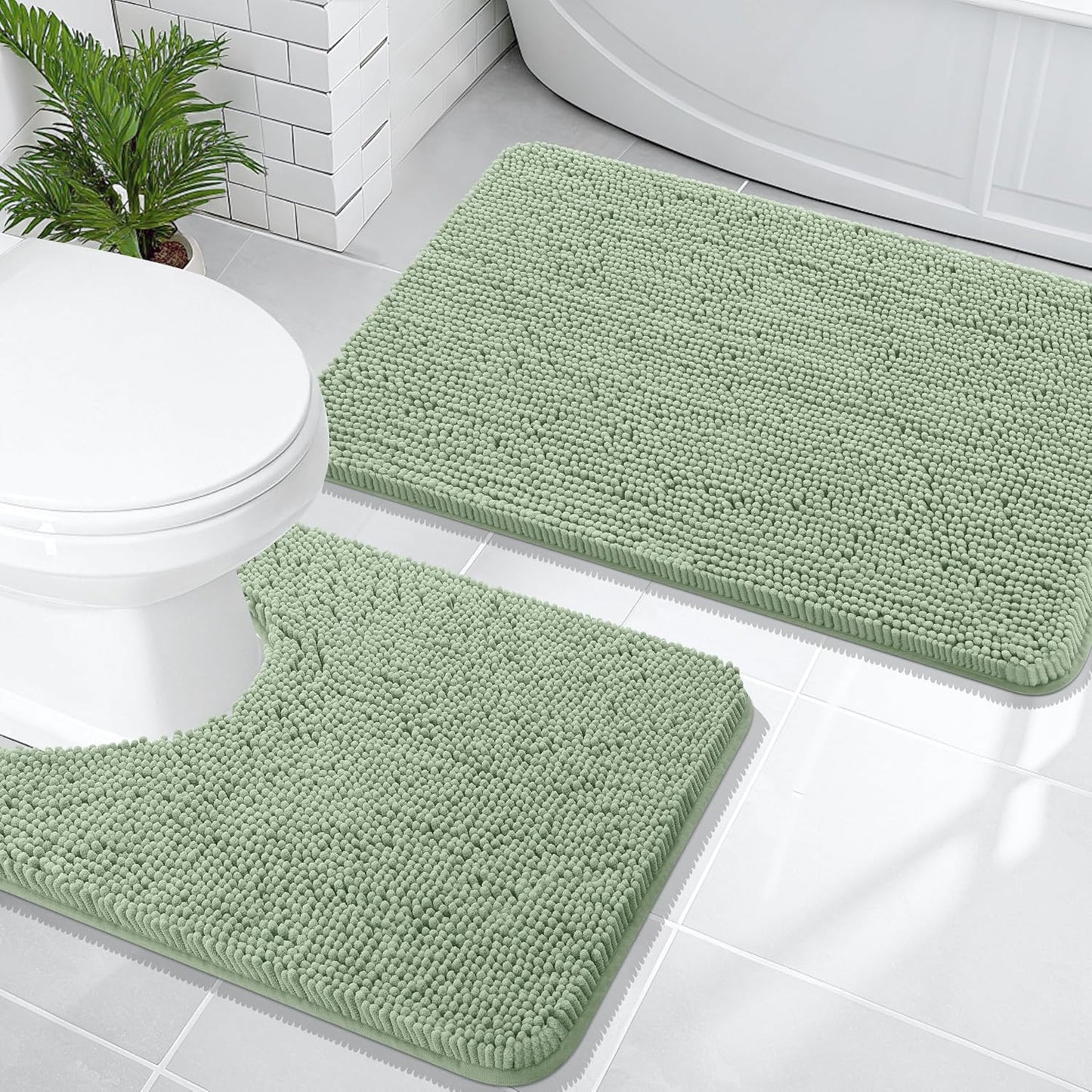 OLANLY Chenille Bath Rugs Set for Ultimate Comfort and Style