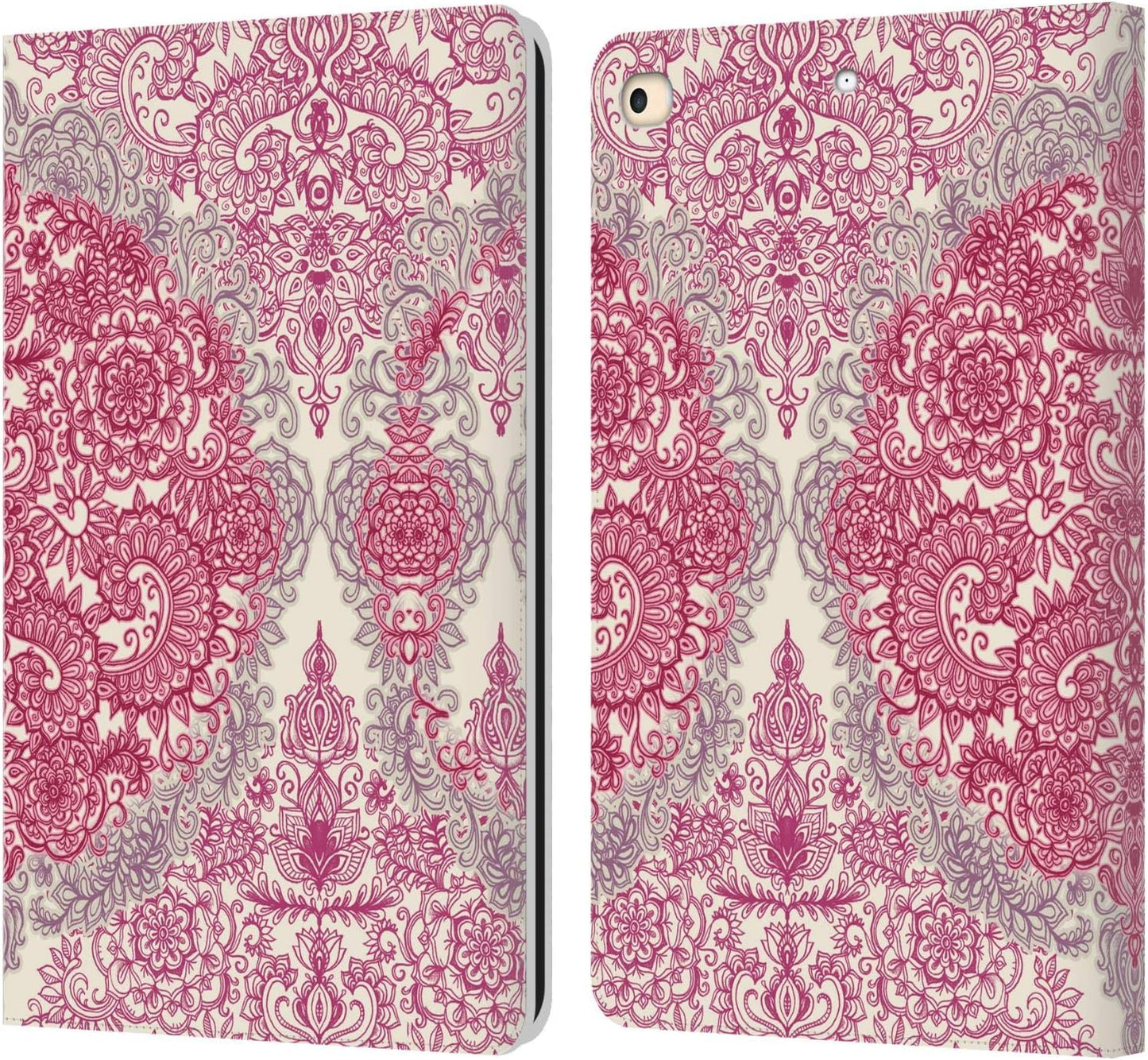 Micklyn Le Feuvre Floral Patterns Leather Wallet Case for iPad
