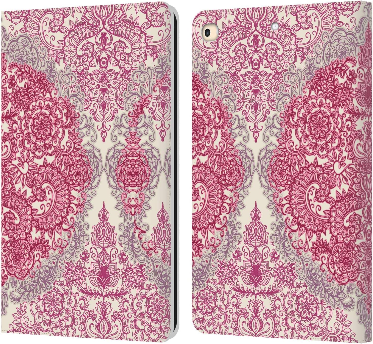 Micklyn Le Feuvre Floral Patterns Leather Wallet Case for iPad
