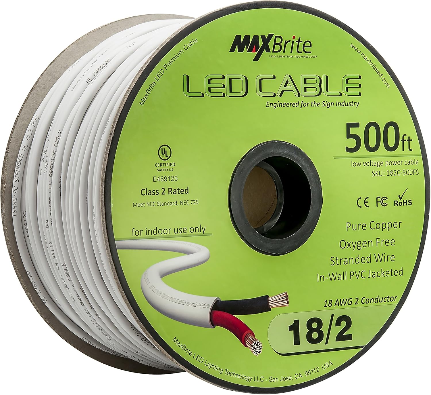 18AWG Low Voltage LED Cable for In-Wall Speaker Wiring