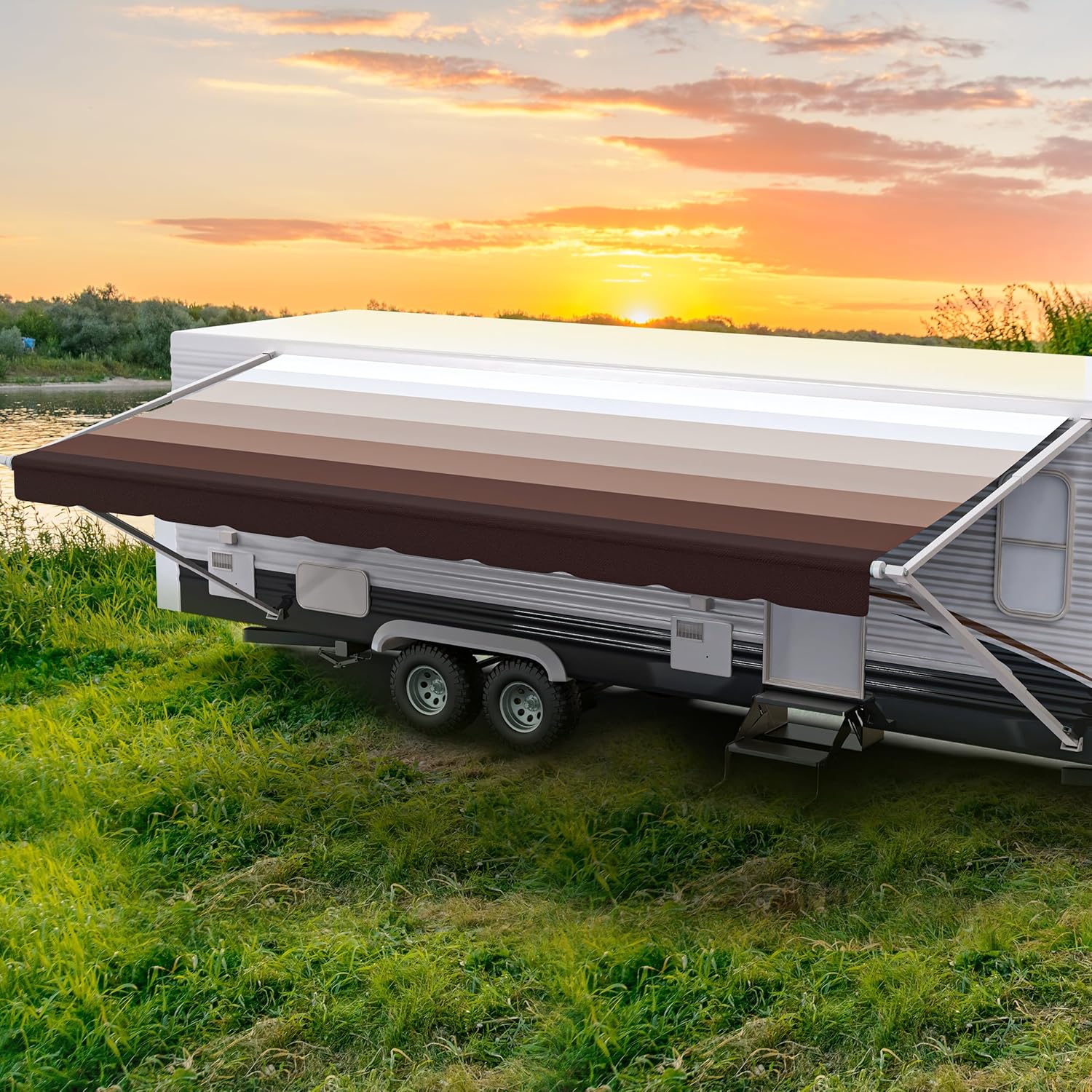 ShadePro RV Awning Fabric Replacement - Heavy Duty Vinyl Canopy
