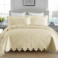 MarCielo Oversized 100% Cotton Quilted Bedspread - Lightweight Comfort
