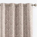 jinchan 80% Blackout Curtains for Bedroom - Geometric Brown Panels