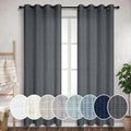 Dark Grey Curtains 84 in Length 2 Panels Set - Semi Sheer Linen Drapes