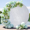 6.5FT Silver Sequins Round Backdrop Cover - Sparkly Shimmer for Events