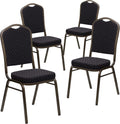 HERCULES Series Crown Back Stacking Banquet Chair in Black