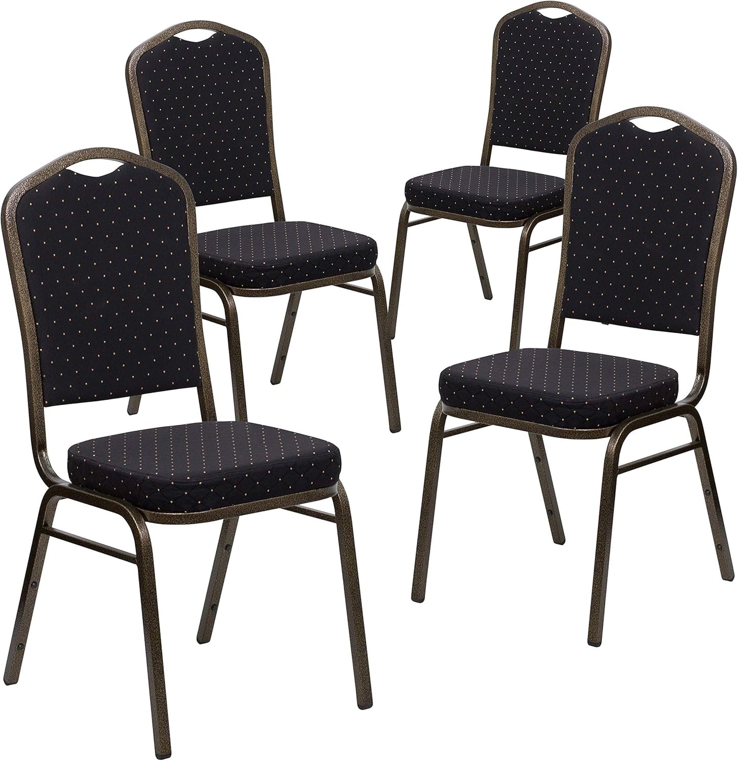 HERCULES Series Crown Back Stacking Banquet Chair in Black