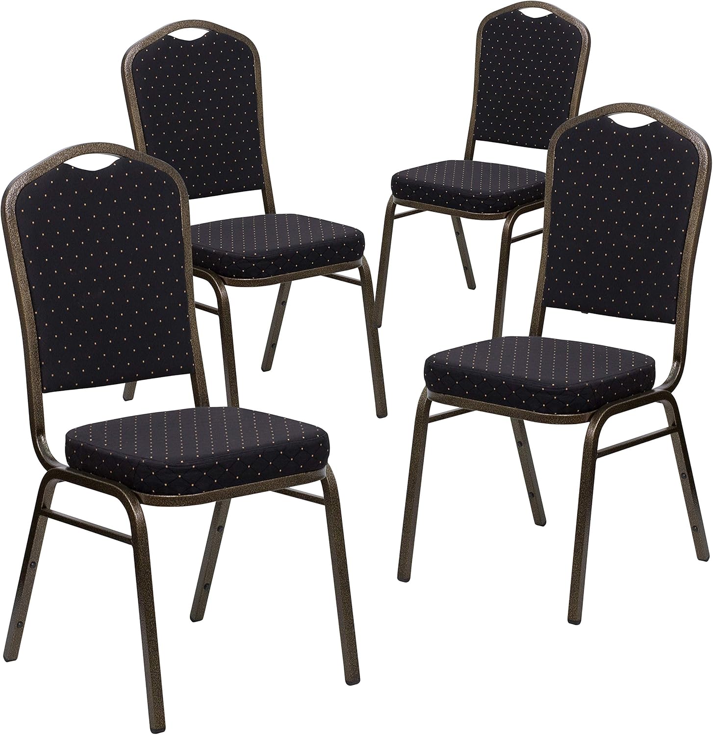 HERCULES Series Crown Back Stacking Banquet Chair in Black