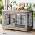 Dog Crate Furniture with Cushion and Double Doors - Stylish Indoor